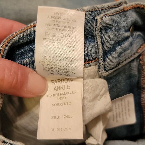 NWT DL1961 Farrow Instasculpt  High Waist Crop Sorrento Skinny Jeans Sz 24 $189 - Picture 10 of 10